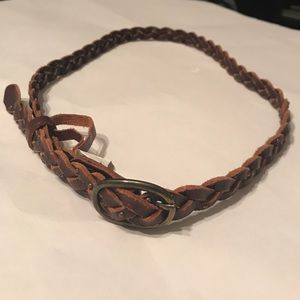 Old Navy Brown Braided Belt with Gold Studs